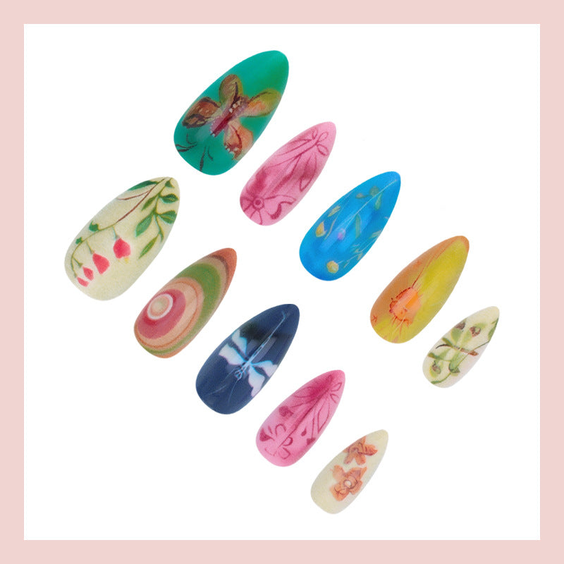 Nail art set with creative hand-painted designs and elegant details Kalsten