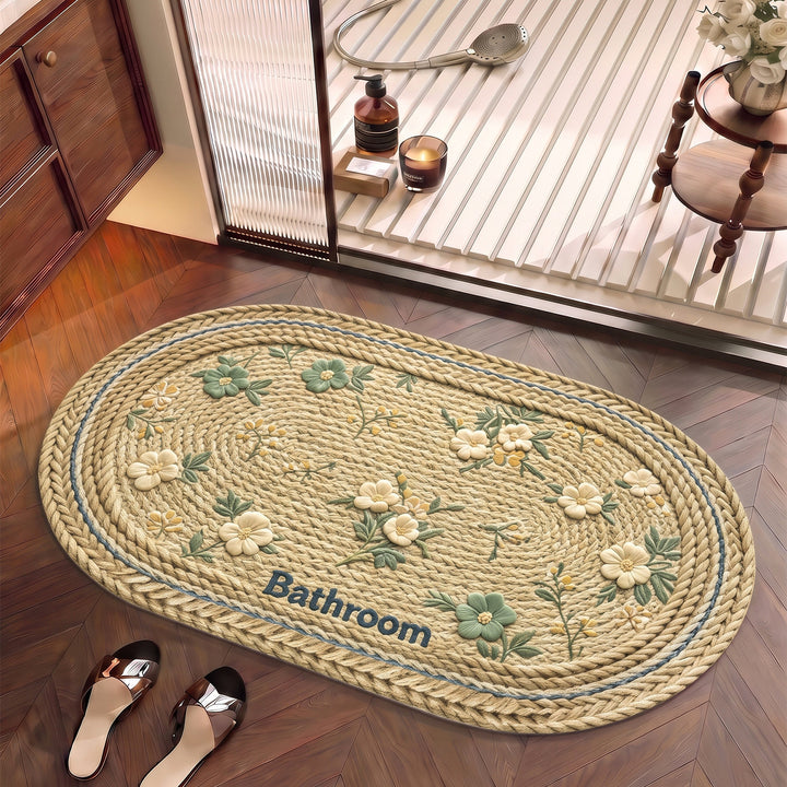 Floral Patterned Cotton Bath Mat Kalsten