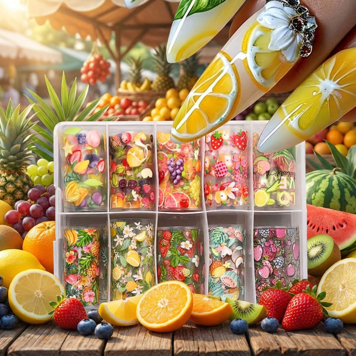 Fruit-Themed Nail Art Decoration Kit