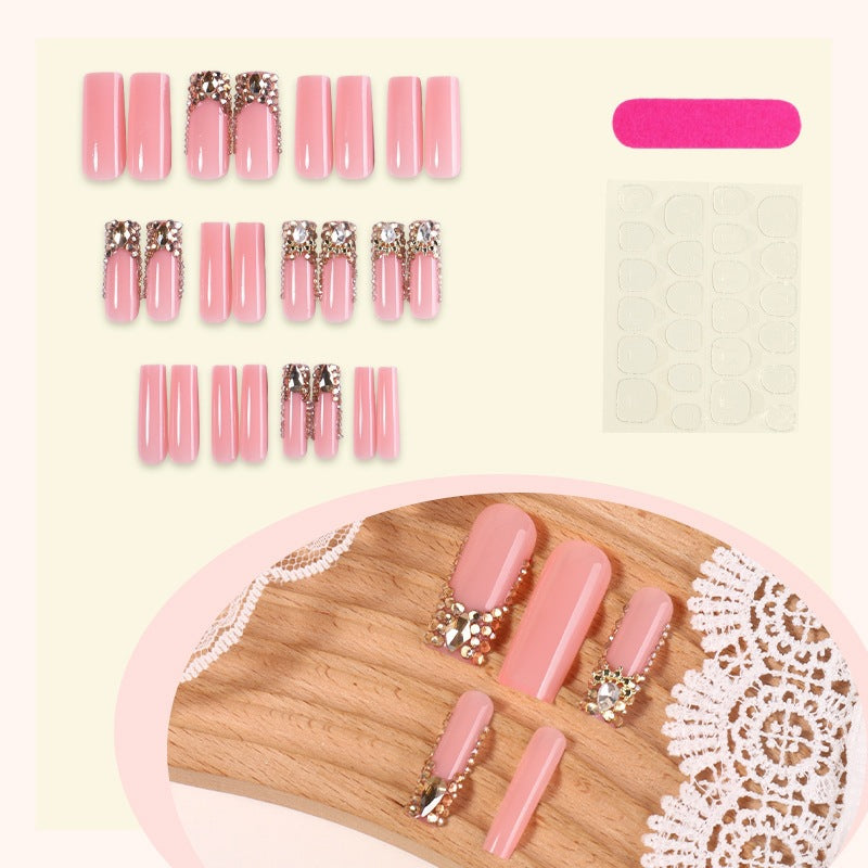 Artificial nail set with elegant rhinestone and glitter accents Kalsten