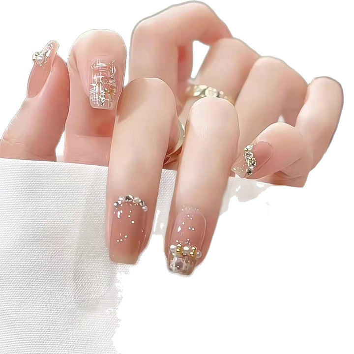 Artistic Press-On Nail Set with Elegant Floral and Decorative Accents Kalsten