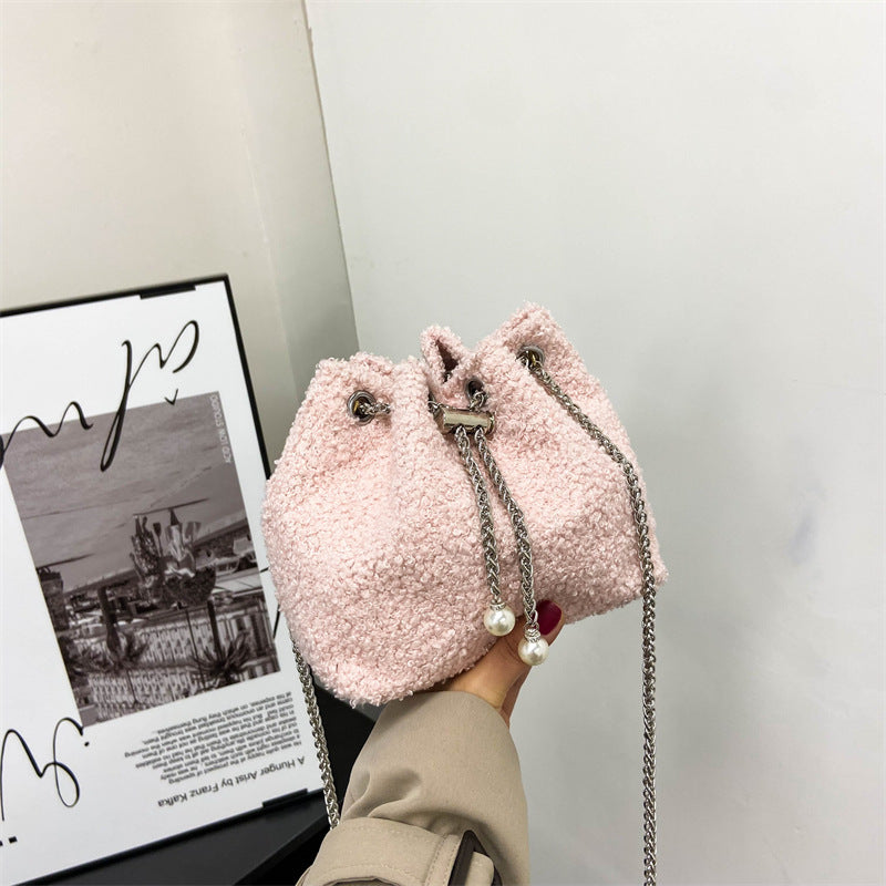 Textured Drawstring Handbag