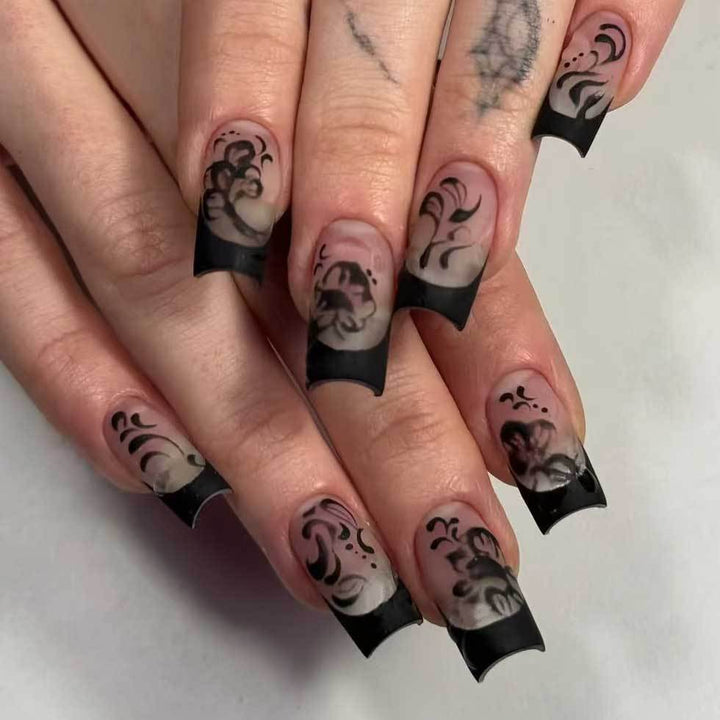 Artistic Floral-Design Acrylic Nail Art Set