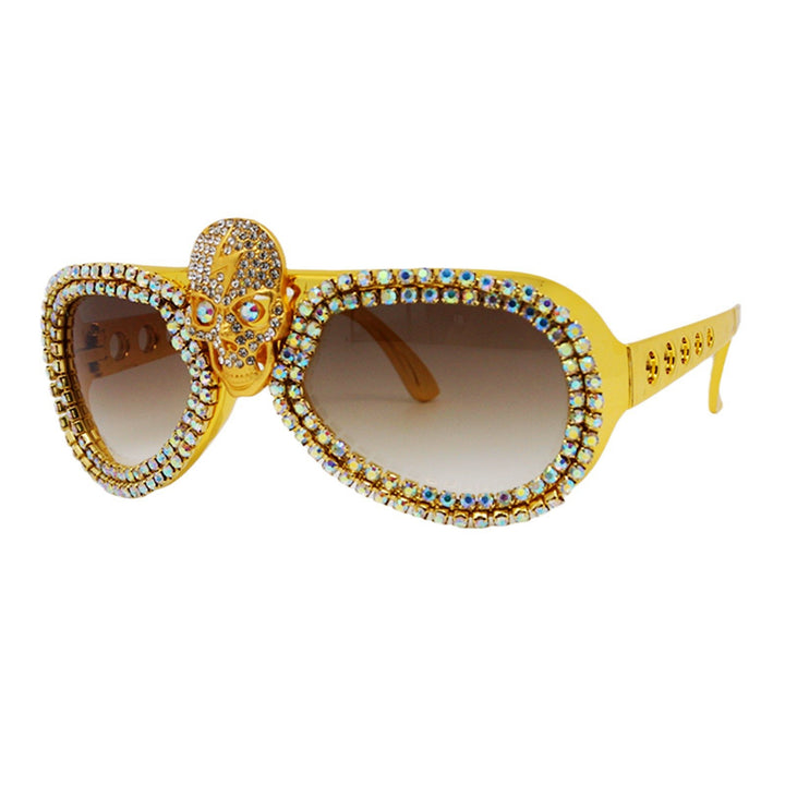 Women’s statement sunglasses with exceptional skull design and sparkling rhinestone frame Kalsten