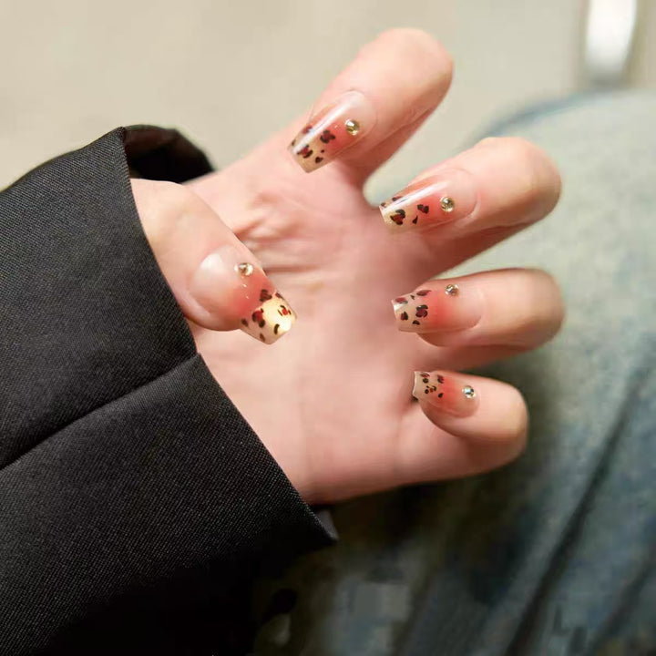 Ombre Leopard Print Press-On Nail Set Kalsten