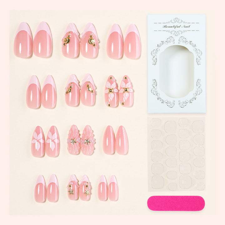Creative Nail Art Set with Floral and Elegant Accents Kalsten