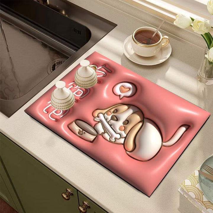 Cute Cartoon Dog-Themed Kitchen Mat Kalsten