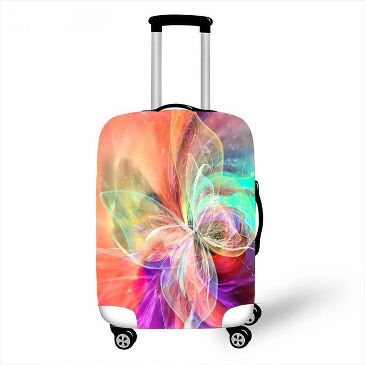 Women's hard shell travel suitcase with colorful flower and butterfly graphic Kalsten
