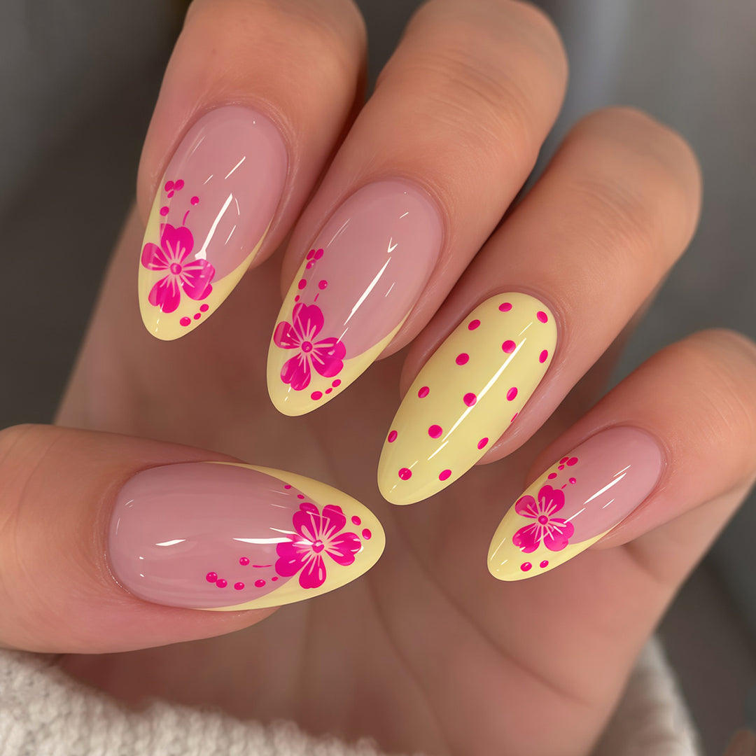Elegant Floral Stiletto Nail Art Tips Kalsten