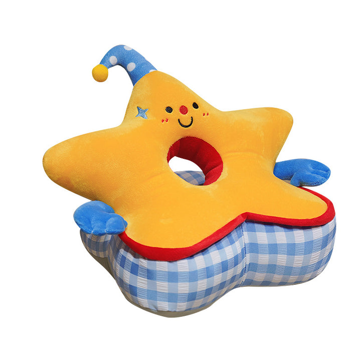 Baby head pillow star shape with center hole for head centering