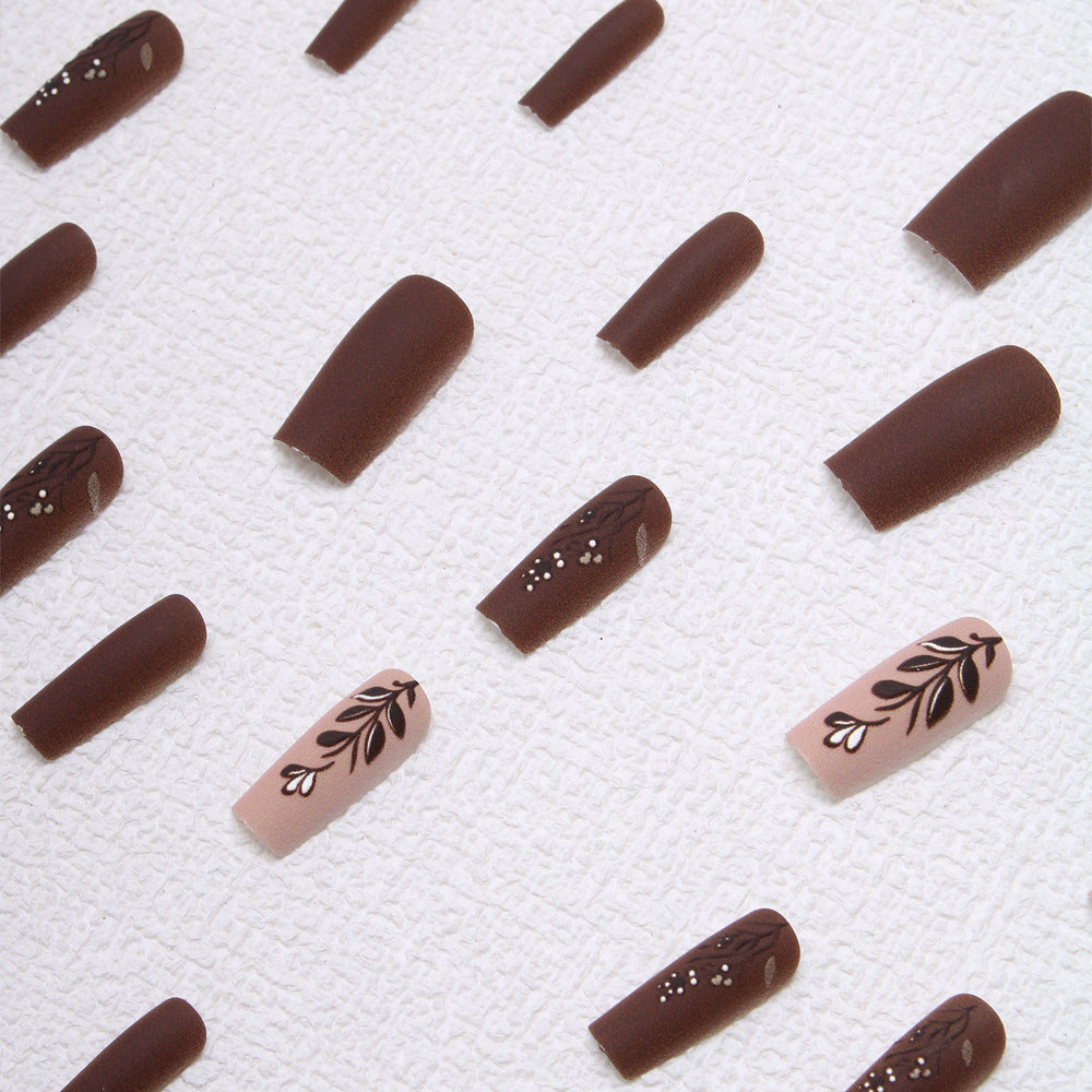 Elegant Floral Matte Press-On Nails Kalsten