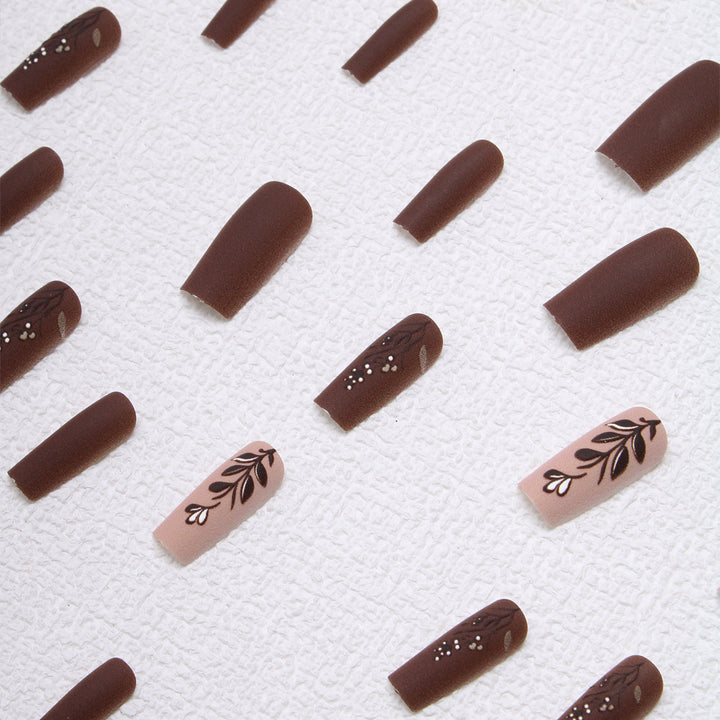 Elegant Floral Matte Press-On Nails Kalsten