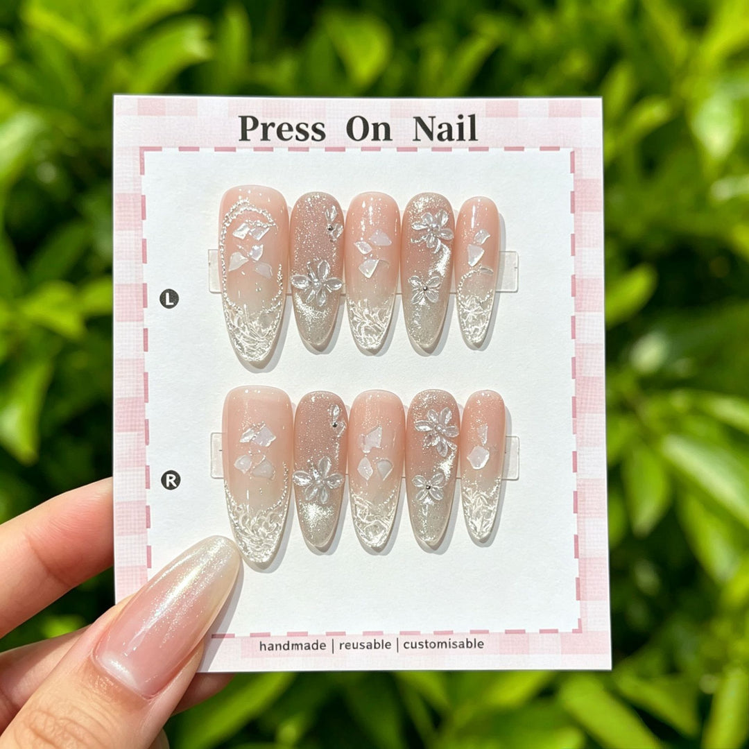 Artistic Floral Press-On Nail Set  1791773803