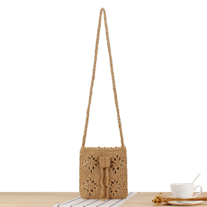 Handmade crochet shoulder bag with floral design Kalsten