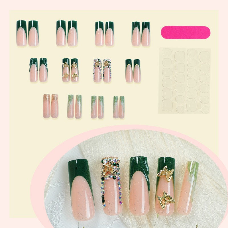 Artificial nails in elegant design with glitter and flower accents Kalsten
