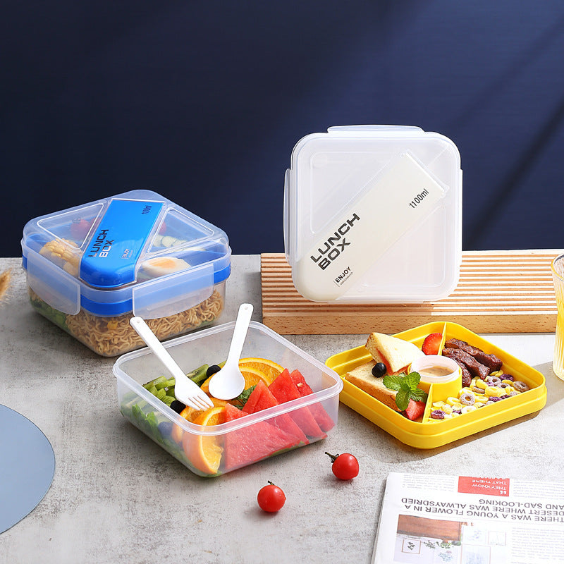Versatile Multi-Compartment Lunch Box with Leak-Resistant Design