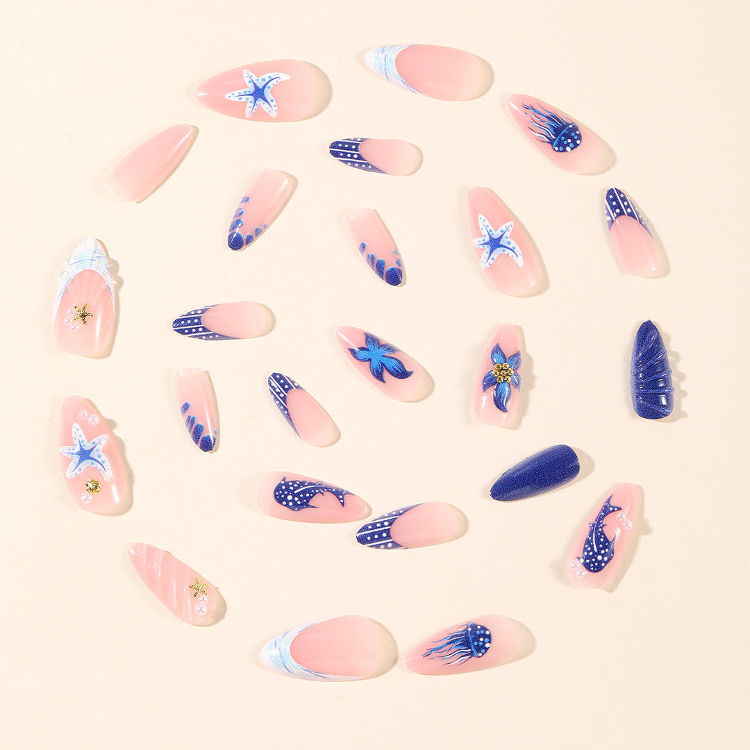 Artistic Marine-Themed Nail Art Extensions Kalsten
