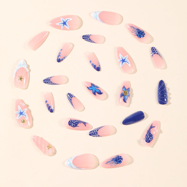 Artistic Marine-Themed Nail Art Extensions Kalsten
