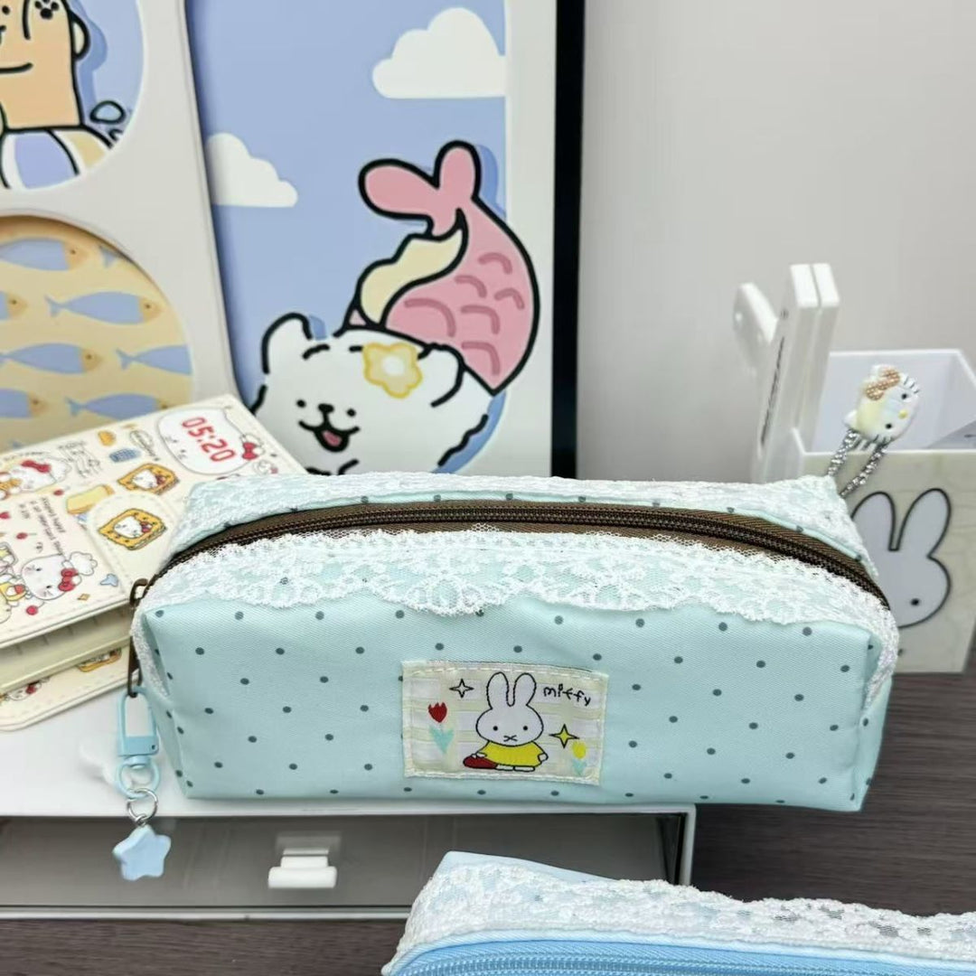 Cute Polka Dot Animal-Themed Pencil Case