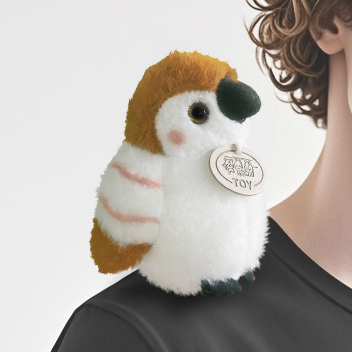 Plush Shoulder-Sitting Toucan Clip-On Companion with Metal Clip and Soft Huggable Body Kalsten