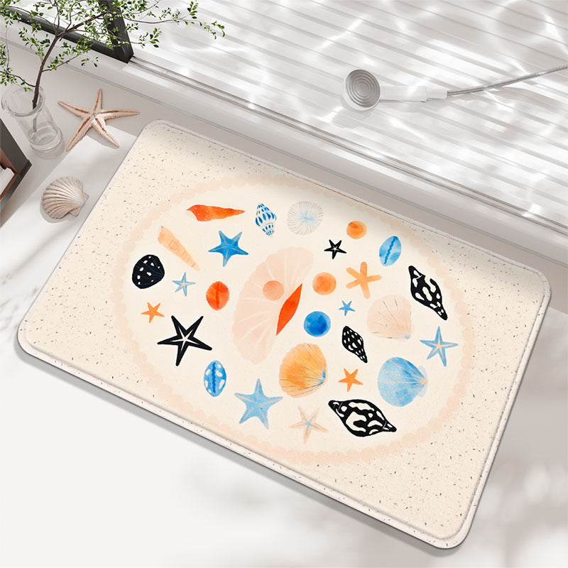 Coastal-Themed Decorative Bath Mat Kalsten