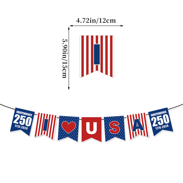 Unisex nan patriotic star and stripe multi-strand bunting garland banner set Kalsten