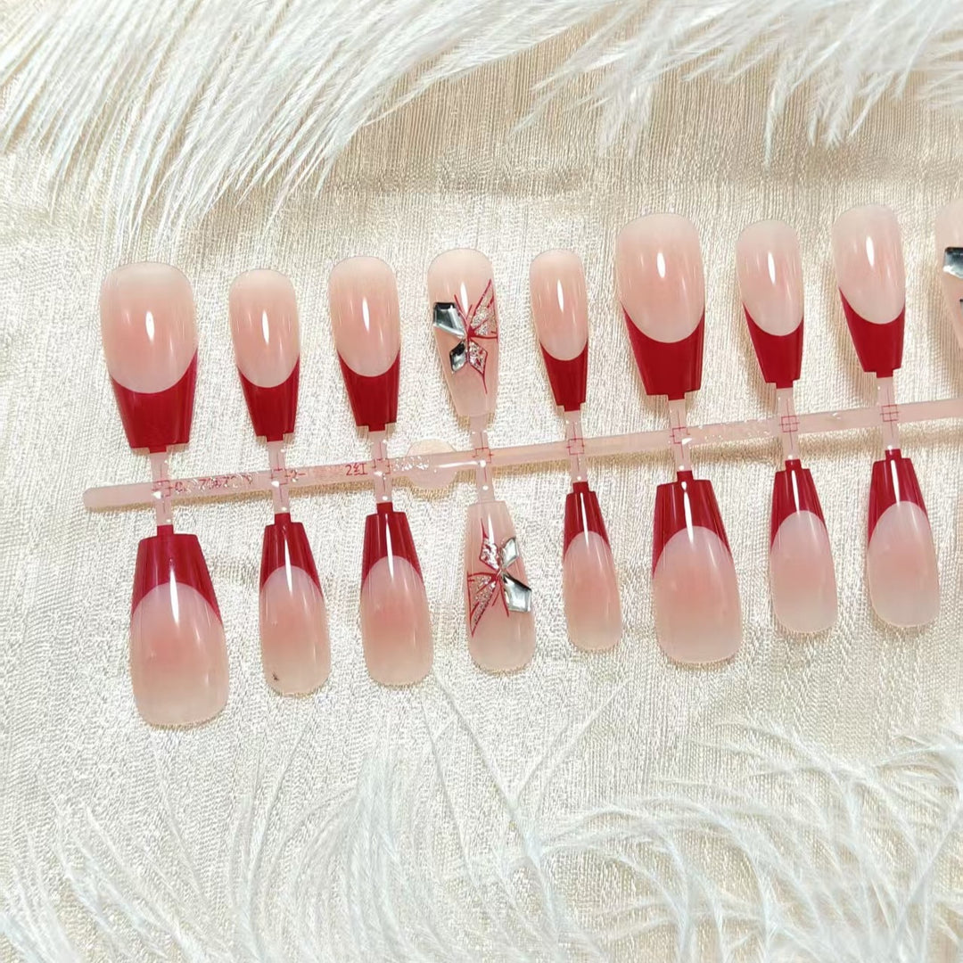 Artificial Nail Set with Elegant 3D Flower Decorations Kalsten