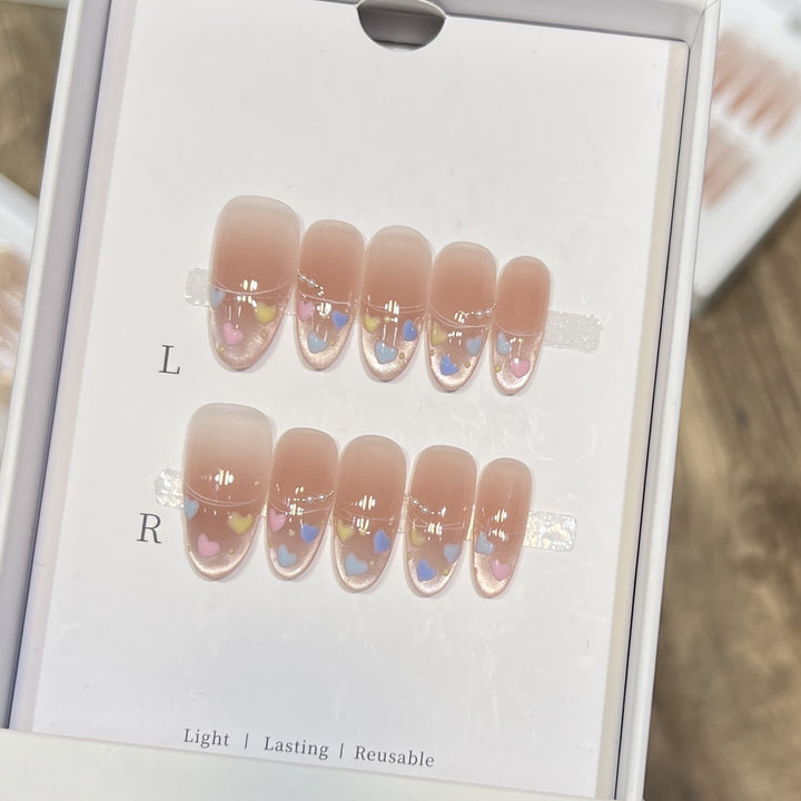 Heart-Themed Stiletto Press-On Nail Set Kalsten