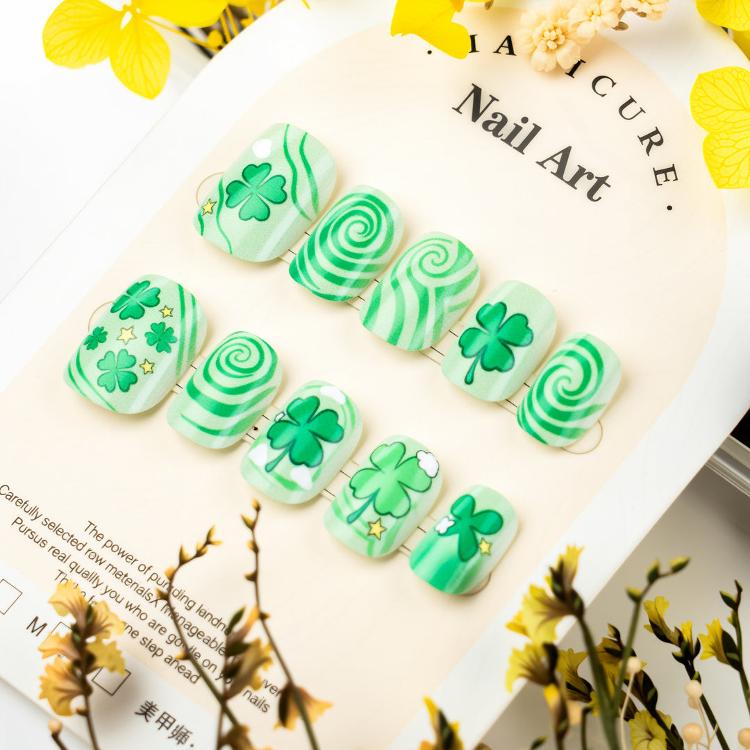 Creative St. Patrick's Day Themed Press-On Nail Set