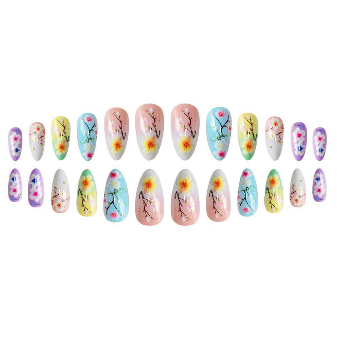 Artistic Floral Press-On Nail Art Extensions Kalsten