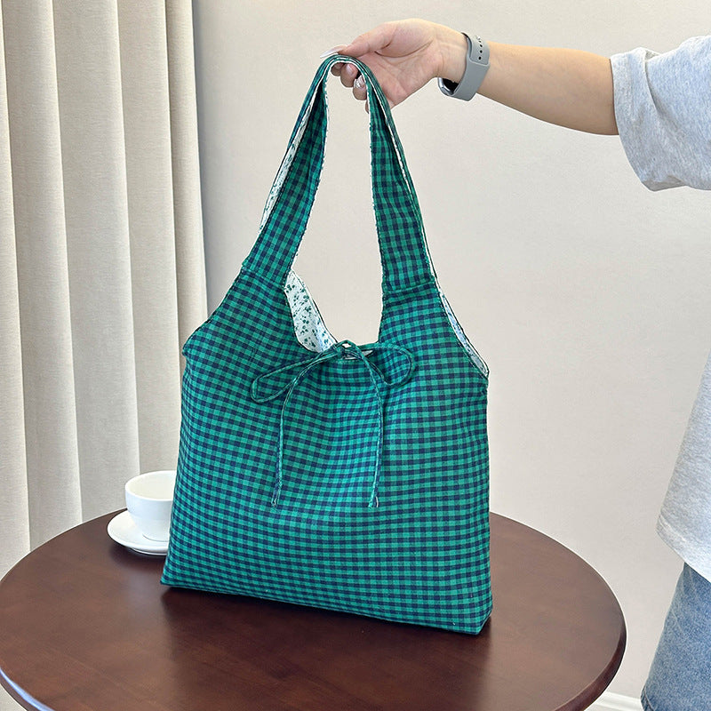 Stylish Checkered Shopping Tote Bag Kalsten