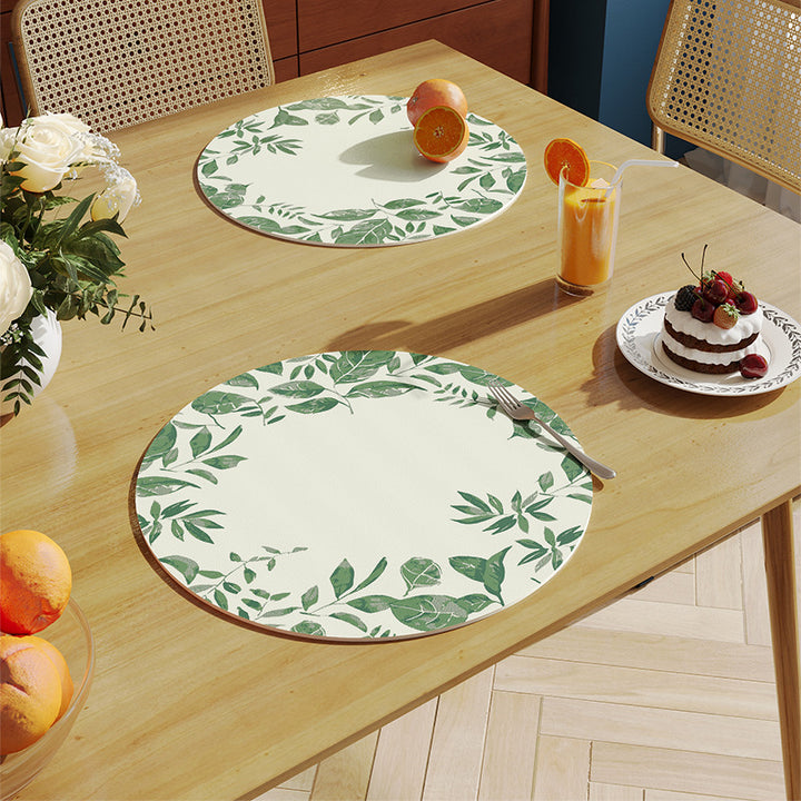 Decorative Leaf Print Table Placemats