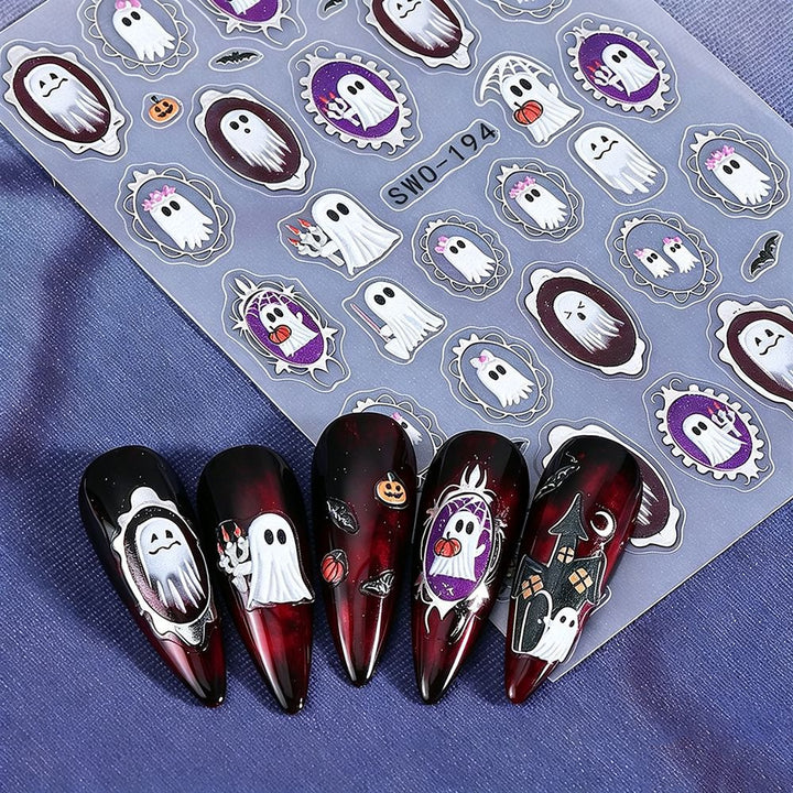 Halloween-Themed Nail Art Stickers  1791507088