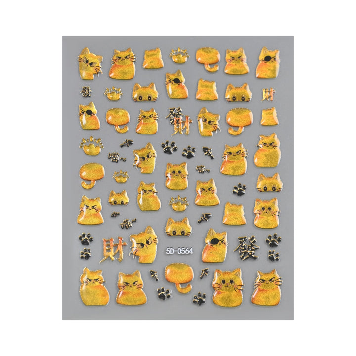 Cat-Themed Nail Art Decoration Set
