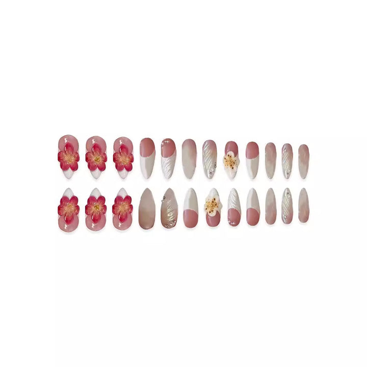 Floral 3D Acrylic Nail Enhancements Kalsten