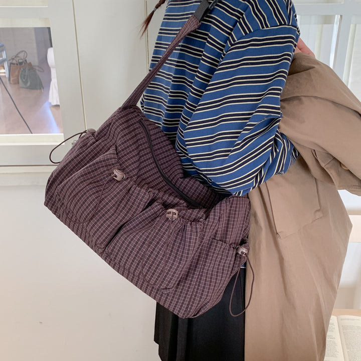 Casual Checked Shoulder Bag