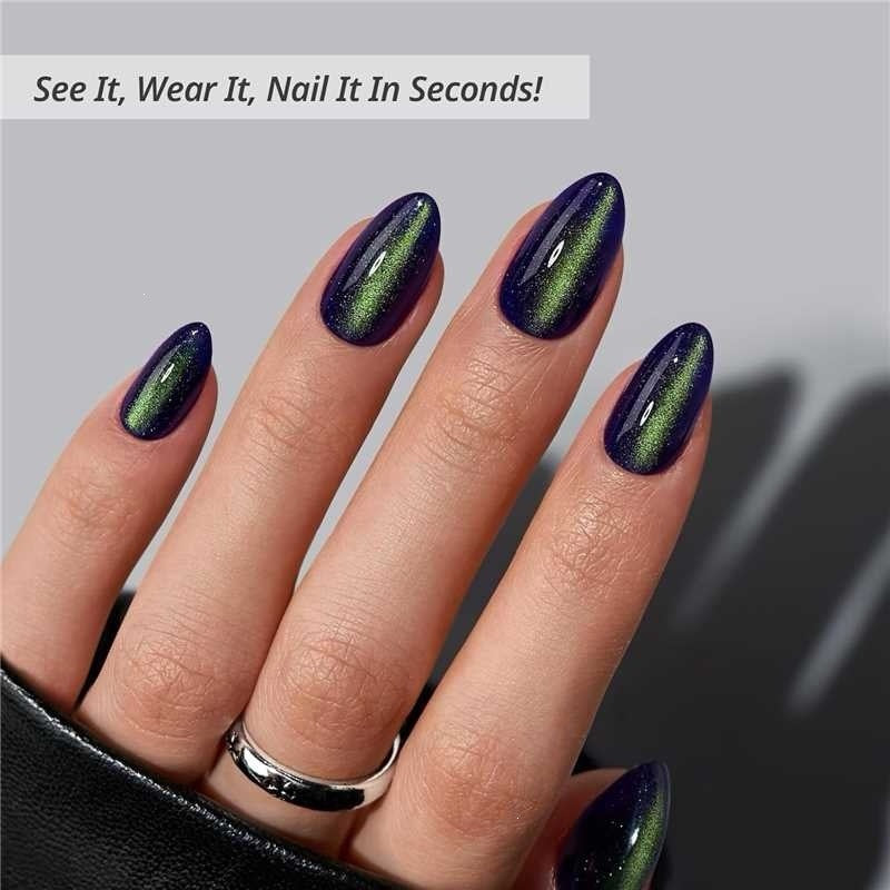 Elegant artificial nail set with high gloss and pointed design Kalsten