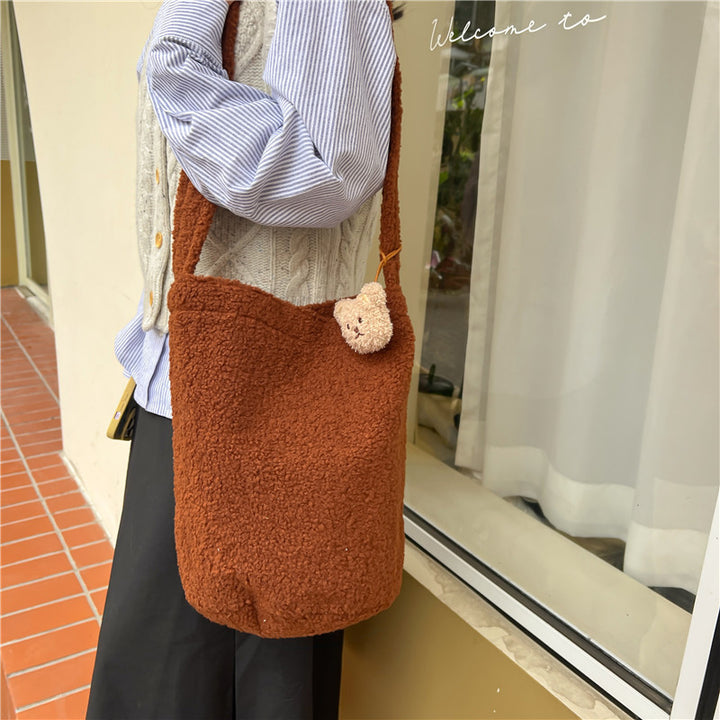 Cozy Faux Fur Bucket Bag