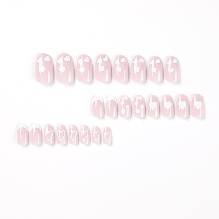 Elegant artificial nails with hearts and glitter Kalsten