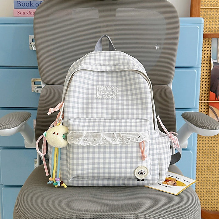 Cute Gingham Print Backpack Kalsten
