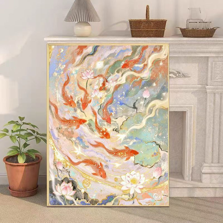 Artistic Koi Fish Canvas Wall Artwork Kalsten