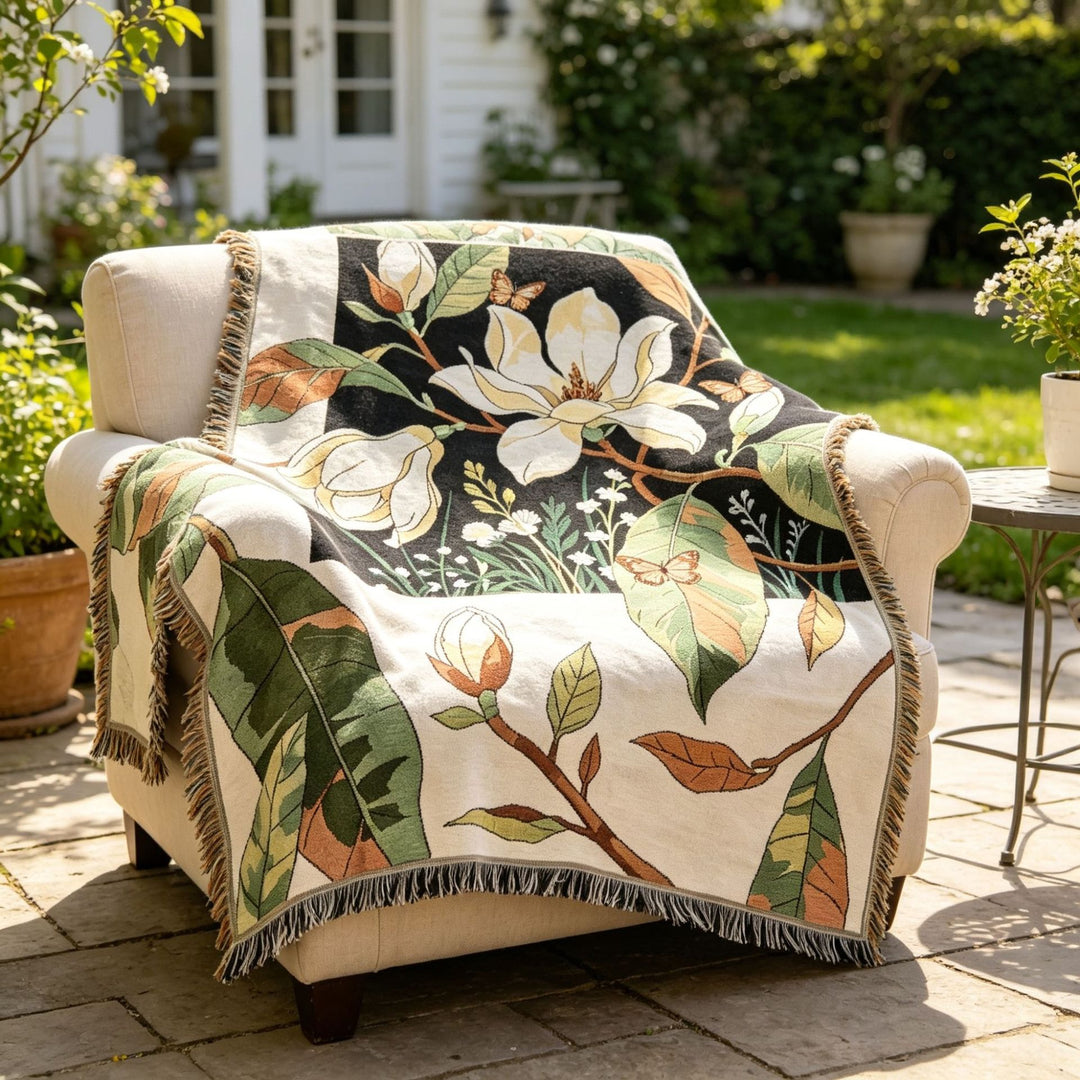 Artistic Floral Outdoor Tapestry