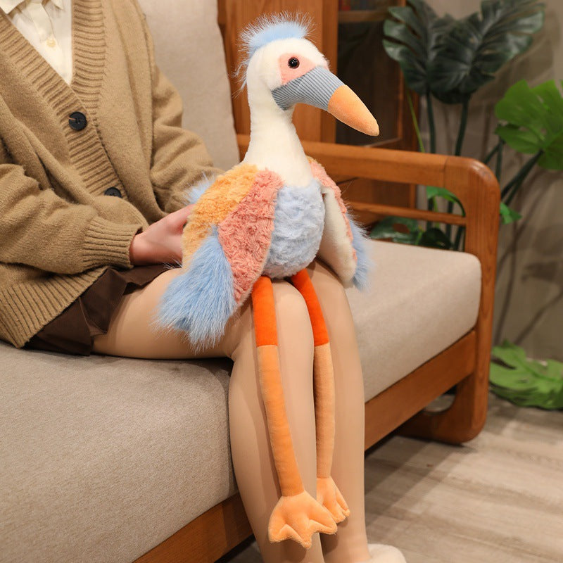 Long-Legged Plush Seabird Stuffed Toy with Fluffy Wings and Bendable Legs Kalsten