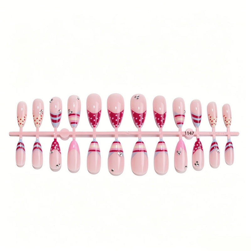 Creative Press-On Nail Set with Decorative Patterns