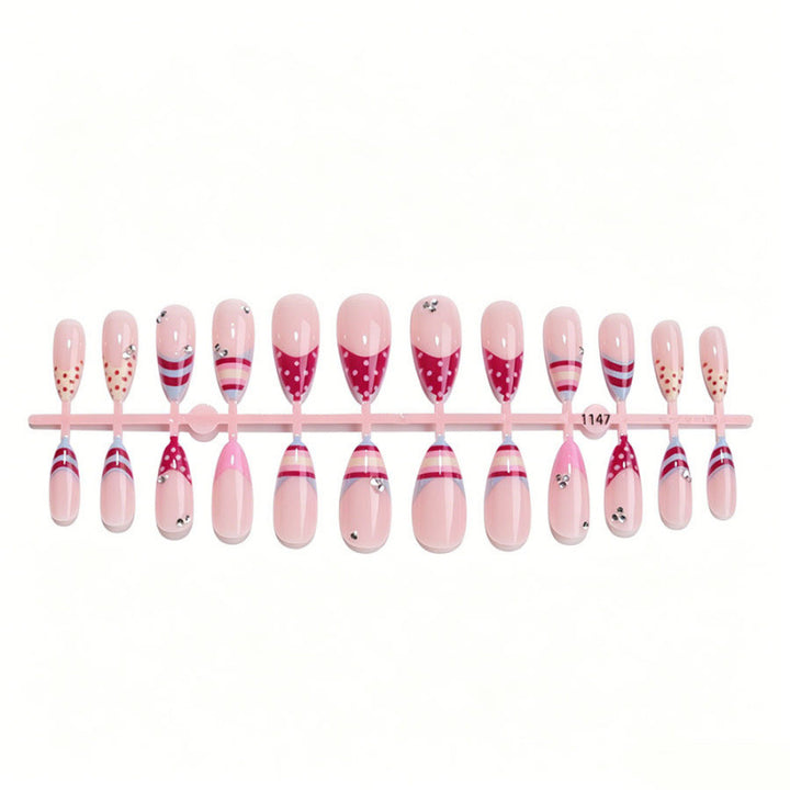 Creative Press-On Nail Set with Decorative Patterns