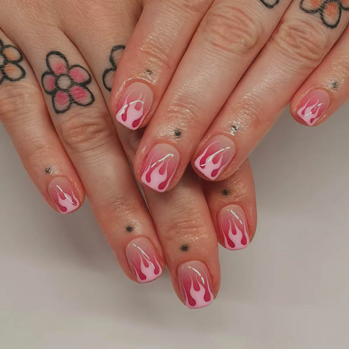 Artistic Flame Drip Nail Art Kalsten