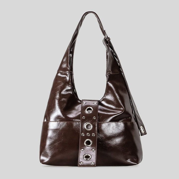 Sleek Patent Leather Hobo Bag