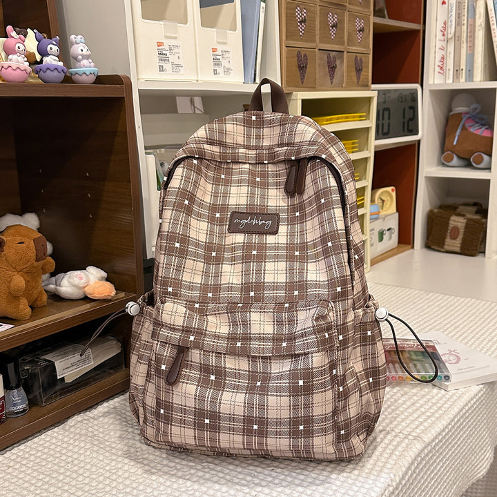 Trendy Plaid Pattern Backpack Kalsten