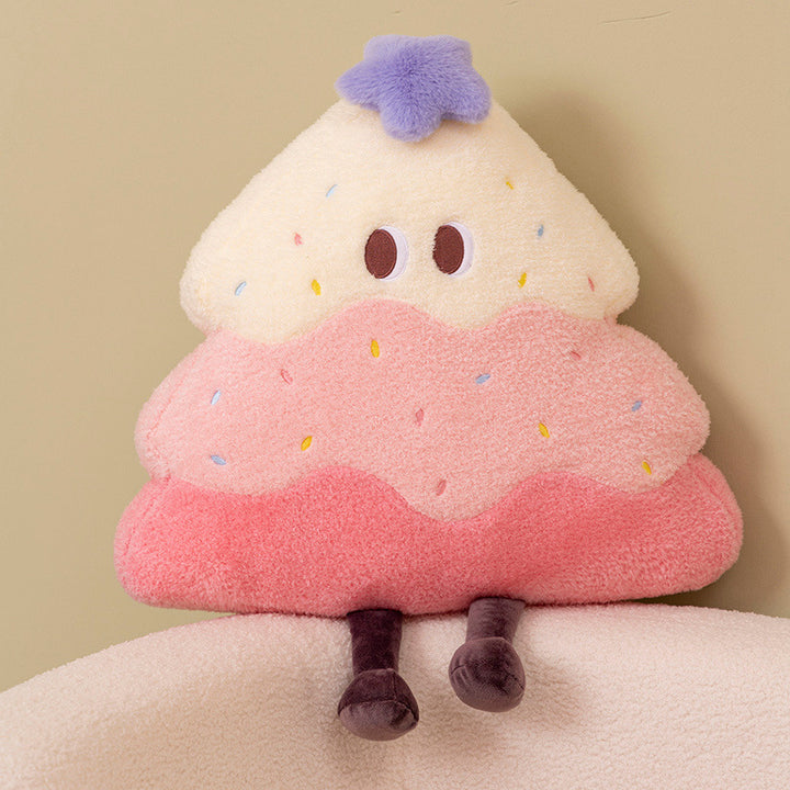 Plush cat cuddle pillow with large glitter eyes