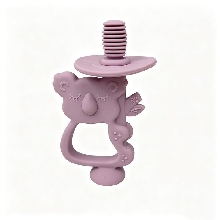 Silicone Koala Teether Pacifier with Ergonomic Handle and Safety Screw Attachment